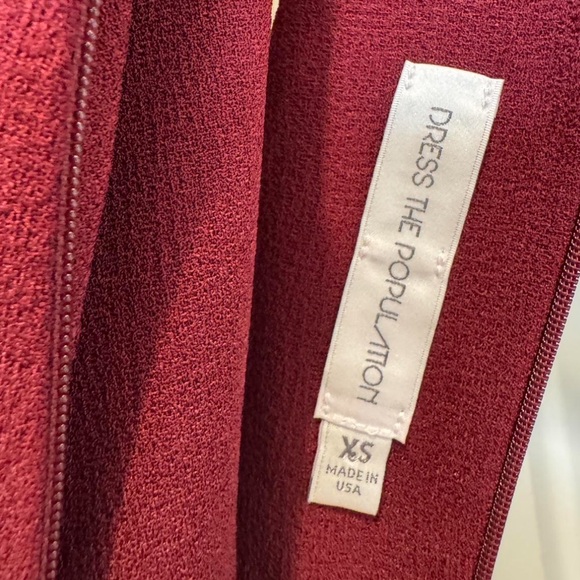 Dress the Population Eve Crepe Midi Dress in Burgundy - Picture 6 of 13